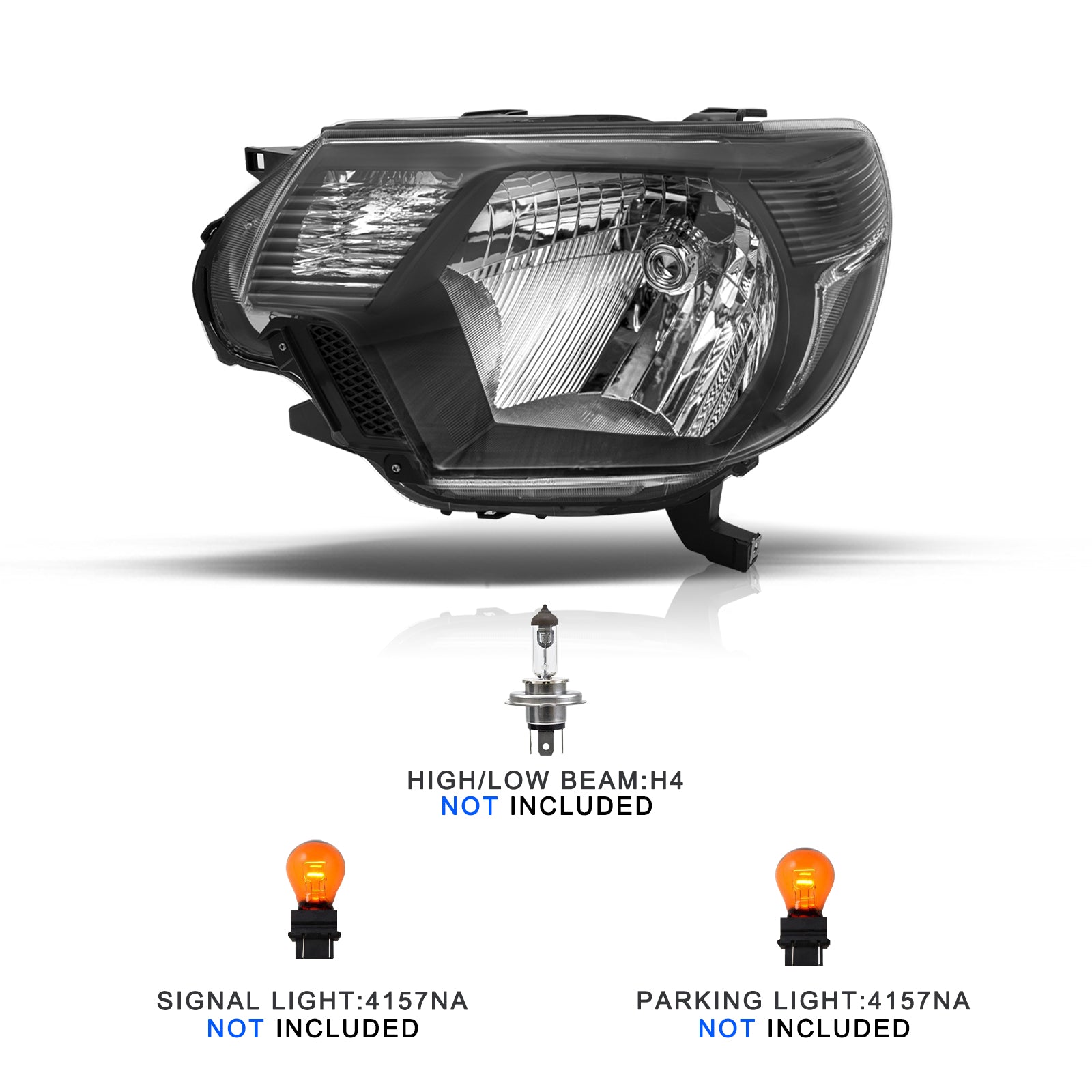 VehicleAid Headlights For 2012-2015 Toyota Tacoma