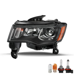 VehicleAid Headlights For 2017-2021 Jeep Grand Cherokee Black