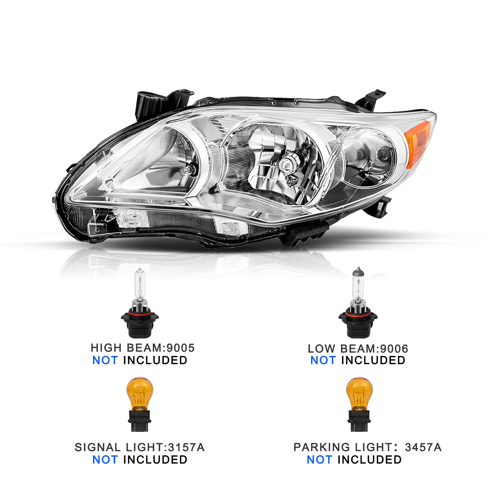 VehicleAid Headlights For 2011-2013 Toyota Corolla