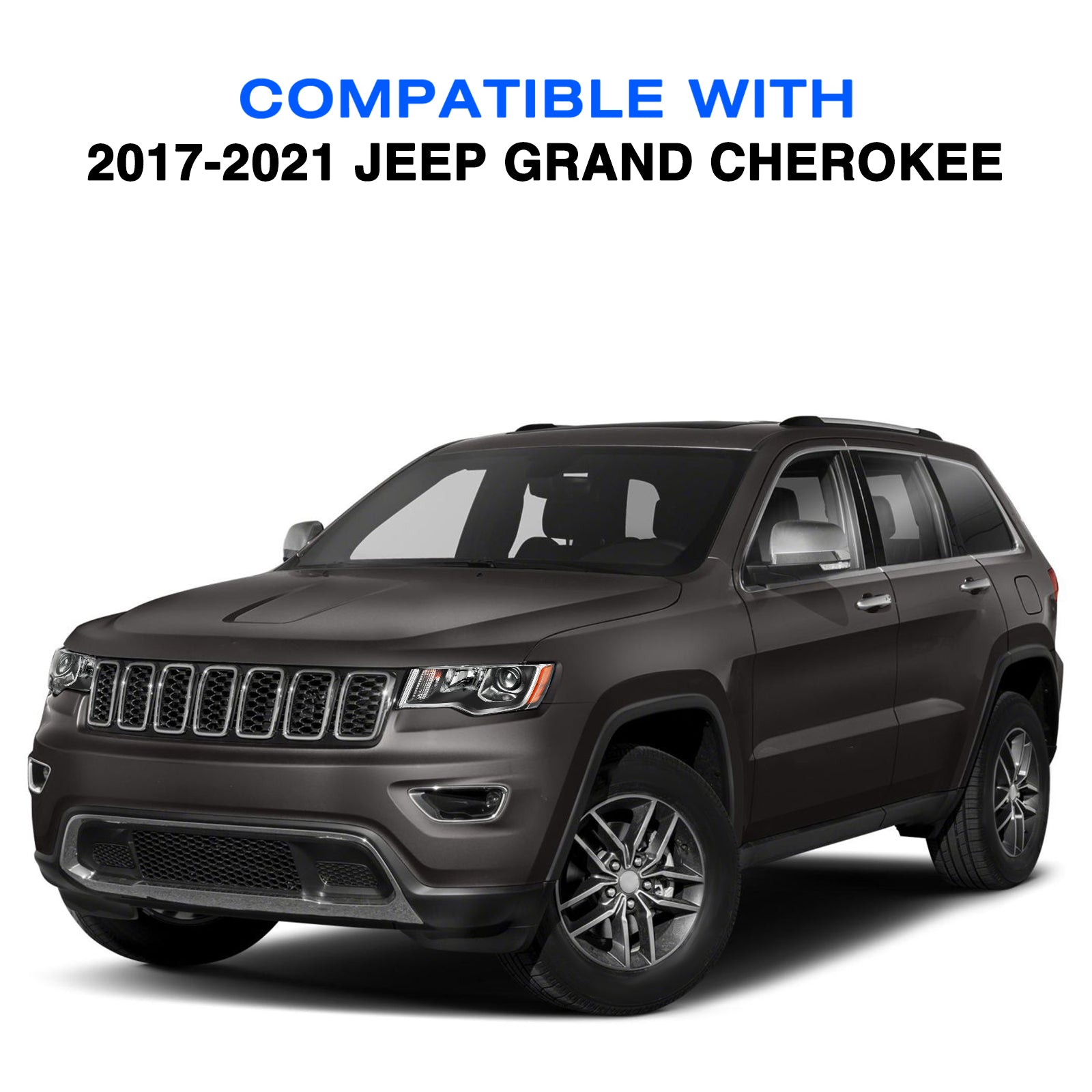 VehicleAid Headlights For 2017-2021 Jeep Grand Cherokee Chrome