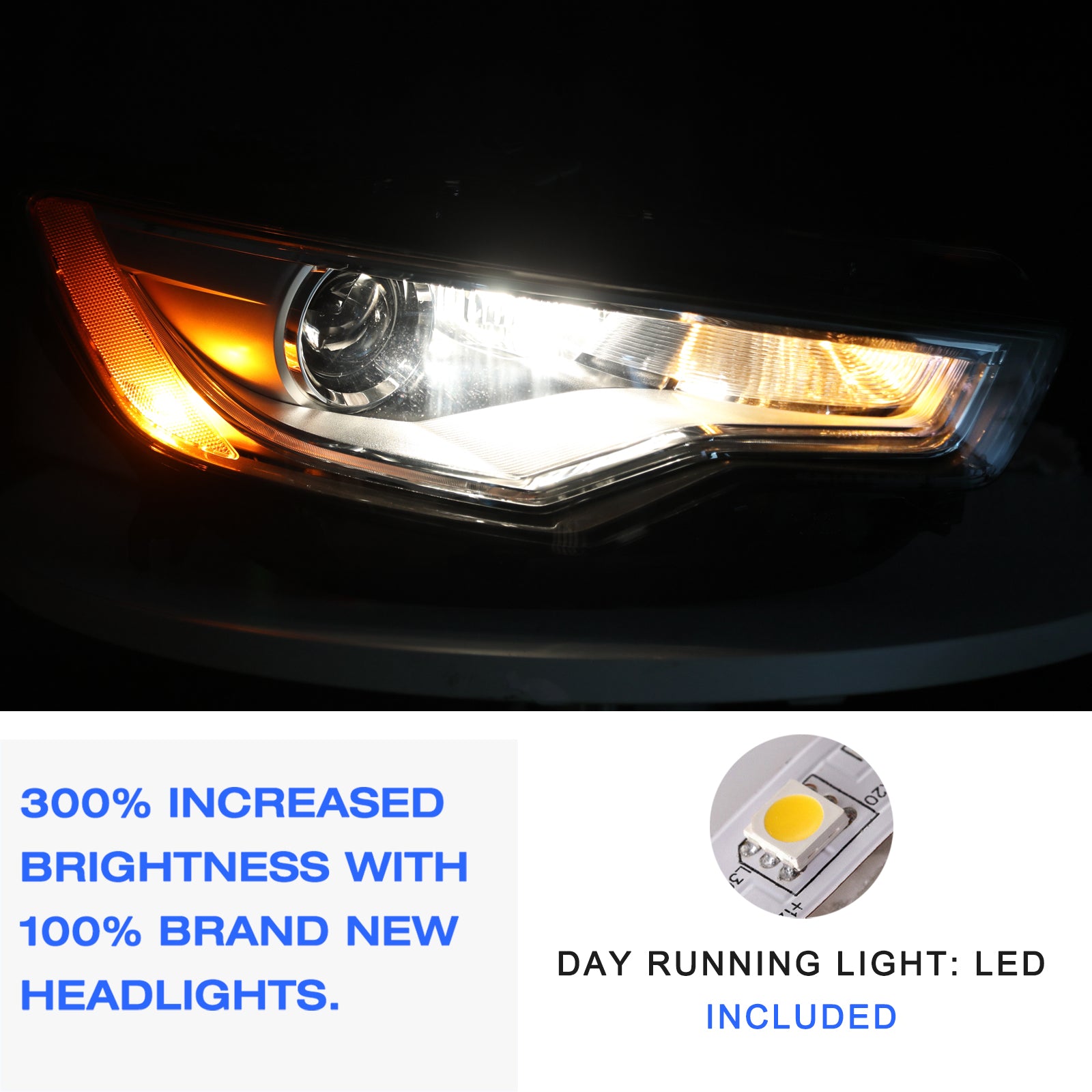 VehicleAid Headlights For 2012-2015 Audi A6/A6 Quattro/S6