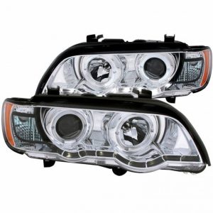 2001-2003 BMW X5 Headlights - Chrome and Amber